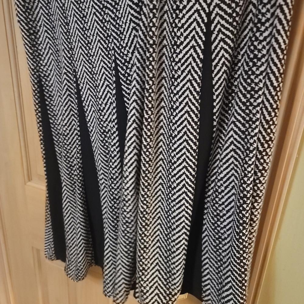 Womens Plus Sz 2x Roz & Ali Black White Shirt Heiringbone Pattern - Picture 4 of 4